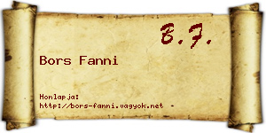 Bors Fanni névjegykártya