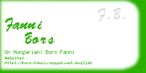 fanni bors business card